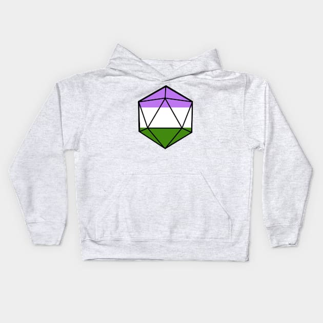 Genderqueer Pride d20 Kids Hoodie by EmrysMartigan